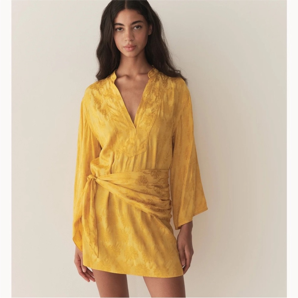 NWT Doen Leona Long Sleeve Mini Dress with Sash